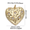 Detail of heart pendant showing hammered gold texture with star-shaped zircon inlays - CX150-08 (Gold Hammered Zircon Heart Pendant)