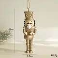 Golden nutcracker soldier Christmas tree pendant with glitter finish and gold hanging cord - Drumming Soldier