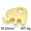 Pendente a forma di elefante in oro lucido di 20mm di larghezza e 4g di peso - Stile Color Oro 20mm (KLJ3757-Z)