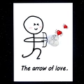 The arrow of love creative greeting card with white turquoise heart stone heart pendant - Howlite
