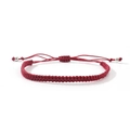 Handmade woven red string bracelet with adjustable closure and silver beads for men and women - Red Rope