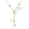 Collana in acciaio al titanio dorato con perle e pendenti a cuore, lunghezza 40+5cm - 40+5cm / Collana multi-cuore dorata