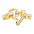 Golden heart bracelet connector with sparkling cubic zirconia pavé setting - Style-5 (Gold Lace Heart)