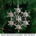 Flocon de neige Bauhinia en acrylique 90mm transparent avec cordon argenté pour sapin - Flocon de Neige Bauhinia 90mm (50 Pcs/Pack) / 90*8mm