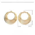Detailed parameter view showing 42mm x 38mm dimensions of layered golden steel earrings - VG408x3 Gold Layered Hoops Parts