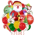 Detailed view of Christmas balloon set featuring Santa and candy cane foil balloons - Gift Santa Style A