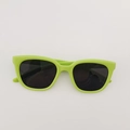 Kids trendy square sunglasses with neon green matte frames and dark lenses for UV protection - Green