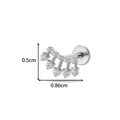 Silver G23 titanium piercing jewelry with zircon heart design and size markings - Curved Row Zirconia Style (T2554-5#) / Silver