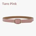Minimalist taro pink genuine leather belt for women with elegant golden metal buckle - Taro Pink