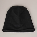 Dettaglio del berretto in lino nero con maglia traspirante e bordo a arrotolato - M(56-58cm) / Nero