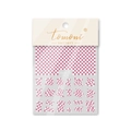 Détail d'autocollants pour ongles à damier rose et blanc avec motifs ondulés variés - Damier Rose (MS91)