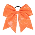 Chouchou nœud à paillettes orange vif avec élastique pour filles - Orange Néon