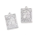 Macro shot of silver zinc alloy tarot charms featuring The World relief design - 1 Piece - 2.7g / The World (23J1-3)
