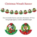 Christmas paper banner with 8 pieces of Santa and Reindeer cards including a 3m hanging rope - Wreath Santa & Deer Banner