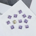 Princess cut lavender purple K9 crystal rhinestones with silver pointed back for nail art - Square 6mm