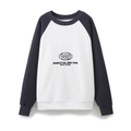 Felpa da donna bicolore con maniche raglan e ricamo NY Manhattan su fondo bianco - S / Bianco/Nero