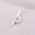 925 silver necklace with sparkling letter P pendant and crystal diamond inlay - Letter P / Silver