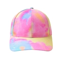 Classic tie-dye baseball cap featuring vibrant pink yellow and blue patterns on white background - Tie-dye Color 1 - Baseball Cap