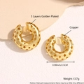 Hollow star geometric earrings in 18k gold plating shown on beige background - Real Gold Plated Pentagram (EJ12-4)