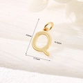 Polished 14K gold-tone letter Q pendant for DIY jewelry, 12x7.7mm size specification - Gold - Letter Q