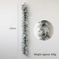 135cm snowy Christmas cedar garland with pine cones, weighs 420g for holiday decor - 135cm Snow-Covered Pine Needle Bare Garland