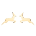 Elegant gold reindeer stud earrings for women with a polished metallic finish - Deer-368 / Gold