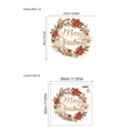 Detail of Christmas wreath wall sticker showing layout size and festive paste effect - ZA151 Christmas Wreath Poinsettia Style / 30*30cm/No Bag