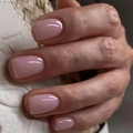 Glossy light pink jelly press-on nails in medium square shape for a minimalist look - Medium Square / Light Pink