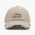 Gorra de béisbol lavada caqui con bordado Bletl y diseño camuflaje bajo visera - Caqui (24A122)