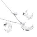 Set di gioielli in argento con stella e luna e intarsio in madreperla da donna - Stile Madreperla Luna Stella (KS138541-KLX) / Color Acciaio