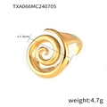 Anillo de espiral dorado en acero inoxidable con diseño ajustable minimalista - Anillo de Espiral (TXA066) / Dorado