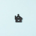 Colgante casa con corazón negro en acero inoxidable pulido espejo para joyería DIY - Casa de 15x18mm / Negro