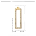 Macro shot of gold stainless steel rectangular pendant with sparkling rhinestones details - YE683-Rectangle Rhinestone