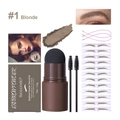 Eyebrow stamp kit in #1 Blonde with sponge applicator, brush and multiple stencils - 1# Blonde
