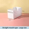 White minimalist PP storage box large straight style 18x30x15cm for cabinet organization - Straight Dual-Handle Box - Large (4449)
