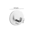 Brushed 304 stainless steel adhesive wall hook with 4.5cm round base dimensions - Round Elephant Hook [Brushed Silver]