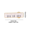 Spilla elegante a tasti di pianoforte smaltata in oro per amanti della musica - Tasti del Pianoforte
