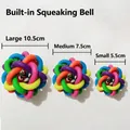 Trois tailles de balles à clochette en caoutchouc pour chiens, diamètres 5,5cm, 7,5cm, 10,5cm - Petite Balle Tissée avec Clochette