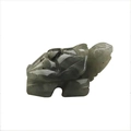 Detailed grey labradorite turtle gemstone carving with natural polished stone texture - Labradorite 1.5 Inch