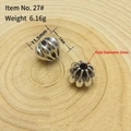 Handmade silver alloy pumpkin bead 11.5x14mm with 3mm hole for DIY jewelry making - 27# (Pumpkin Shape)