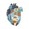 Artistic Van Gogh self-portrait heart-shaped enamel pin with blue swirl patterns - Van Gogh Starry Night Heart