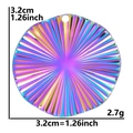 Colgante geométrico de acero inoxidable arcoíris con textura radial y 3,2 cm de diámetro - Arcoíris