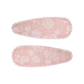 Lot de deux pinces à cheveux roses à fleurs avec motifs de marguerites et bords ondulés - Barrette Bordure Zigzag (Lot de 2) / Rose-Marguerite Blanche