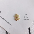 Detailed view of a 14x10mm hollow bear robot charm in gold plating for DIY jewelry - 10# Exquisite Shiny Bear