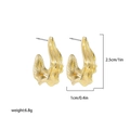 Golden irregular textured C-shape hollow heart earrings with 18K gold plating - Irregular Crinkled Texture C Hoops (22265_13)