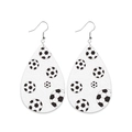 Teardrop artificial leather football earrings with a vintage distressed sport pattern - Waterdrop/Soccer/No.12