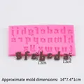 Pink silicone alphabet mold for chocolate and cake decor with Gothic letter shapes - 2# Lowercase Letters a-z / Pink