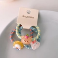 Braided colorful hair ties with cute cartoon bear and duck charms for girls - Bear
