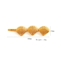 Pasador de acero inoxidable dorado con diseño de triple concha y medidas dadas - Triple Concha-F901