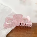 Große Haarklammer mit rosa Marmormuster aus Acetat im hohlen Haifisch-Design für Damen - 13cm / Sakurarosa 13CM